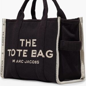 Marc Jacobs Black Canvas Tote with Bold Text